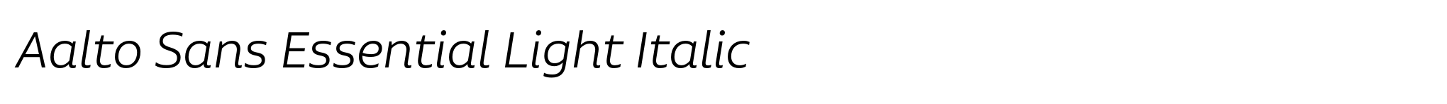 Aalto Sans Essential Light Italic image